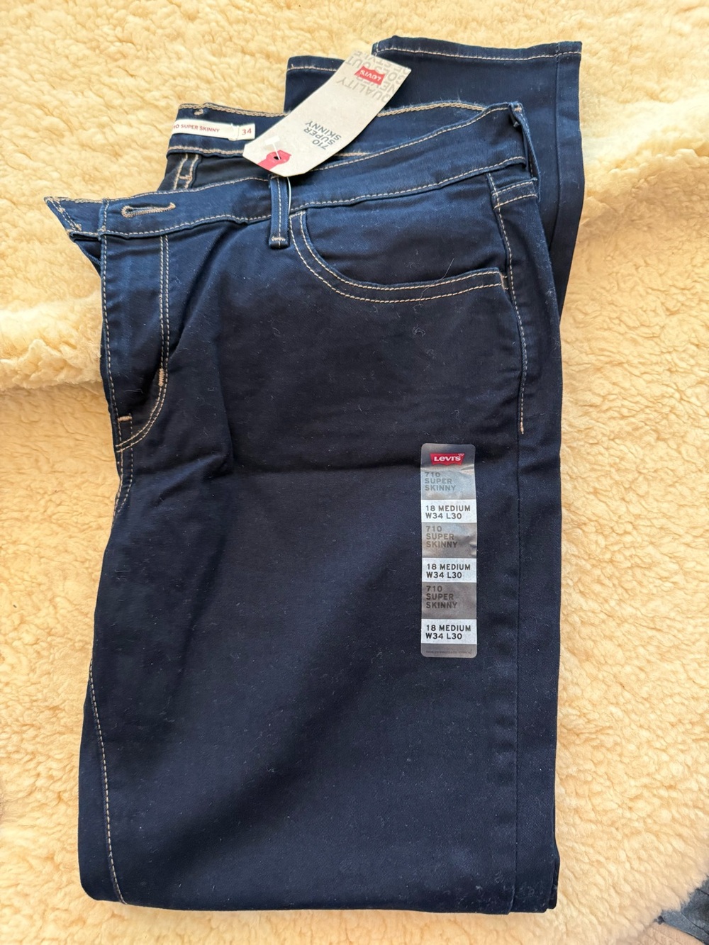 Levi's Navy Super Skinny Jeans with Contrast Stitching